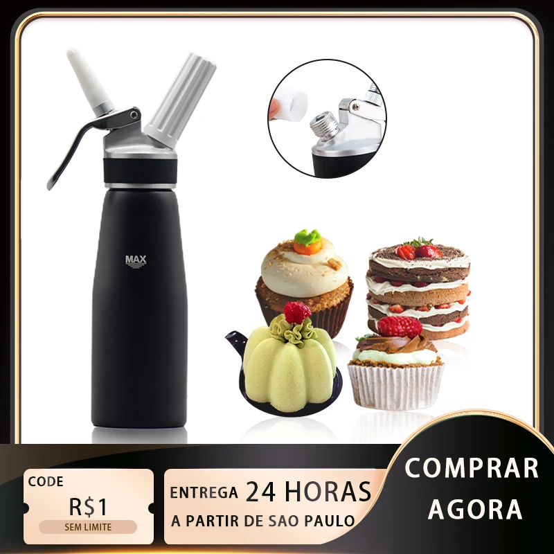 

Professional 500ml Siphon Cream Bottle with 3 Stainless Steel Nipers for Family Meetings