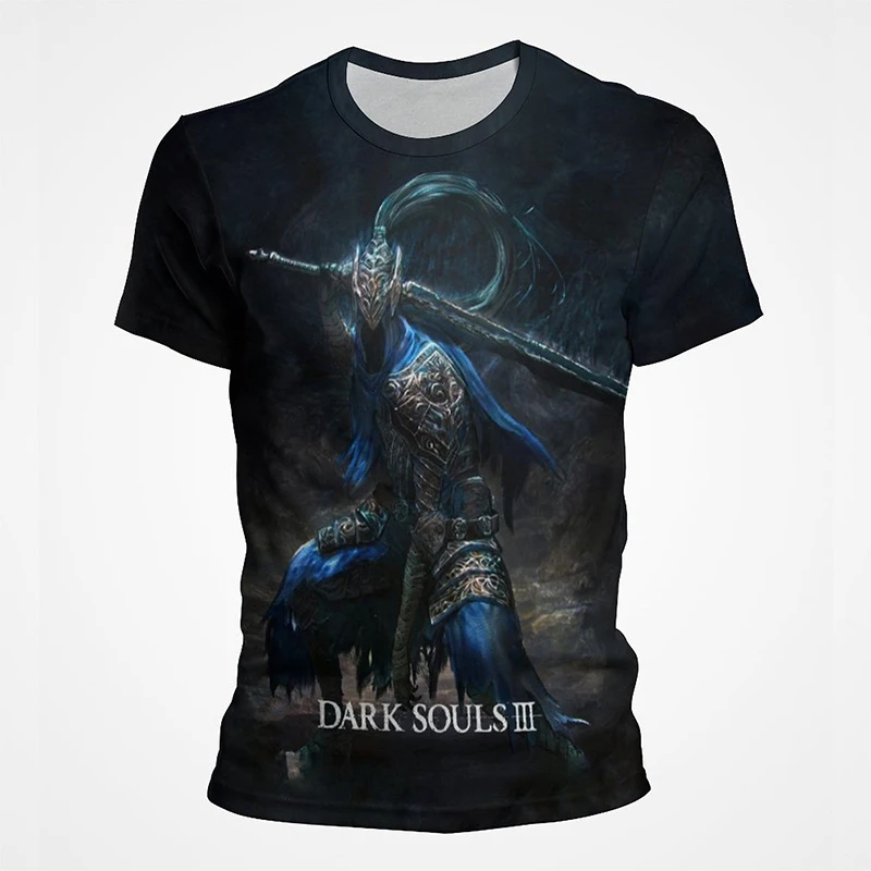 Popular Game Dark Souls Cosplay Cool T Shirt For Men Summer 3D Printed Warrior Graphic T Shirts Fashion Streetwear Mens Clothes images - 6