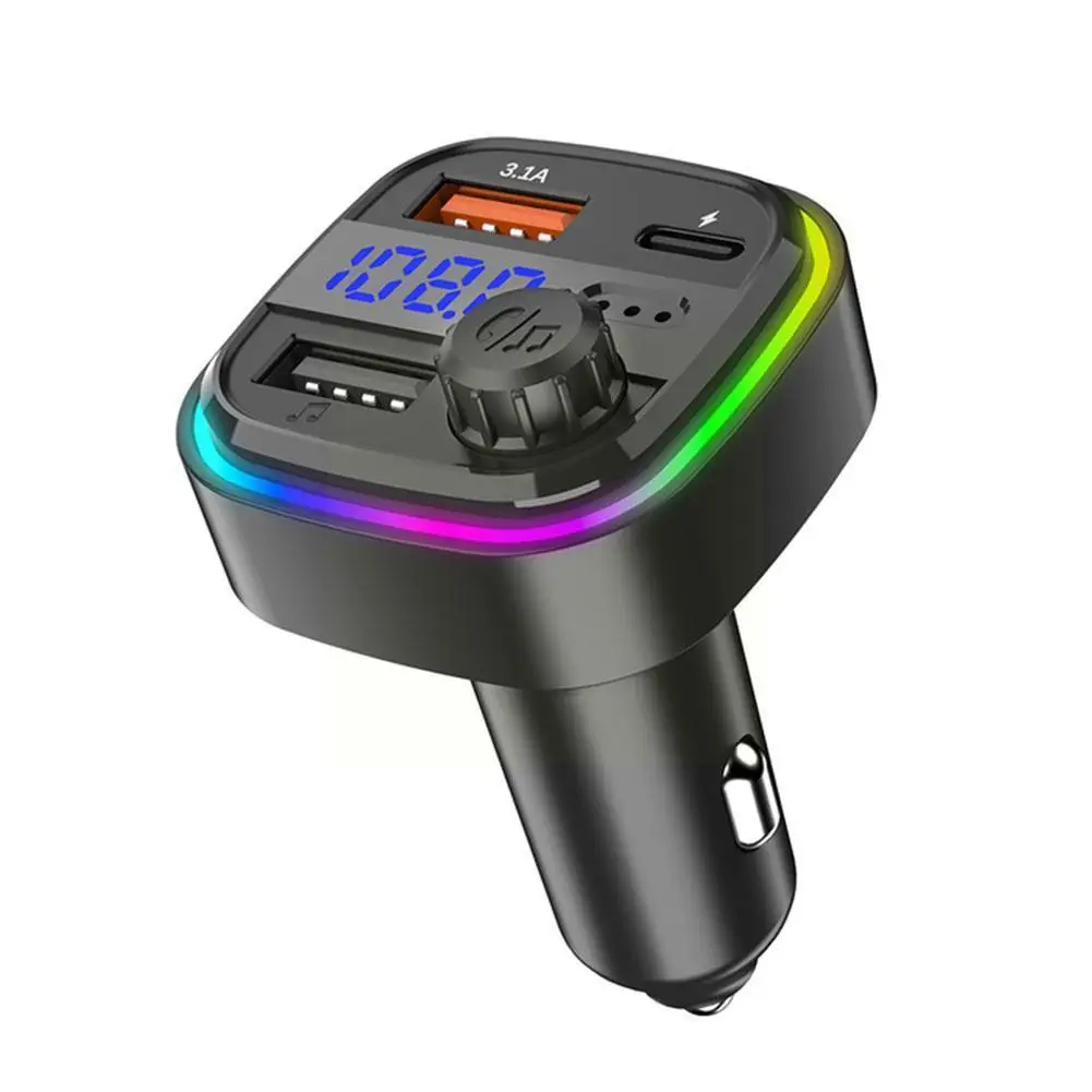 

Powstation Car Bluetooth 5.0 FM Transmitter Audio Adapter Wireless 3.1A Handsfree Speaker USB Kit Mp3 Player Car Fast Charg U7S5