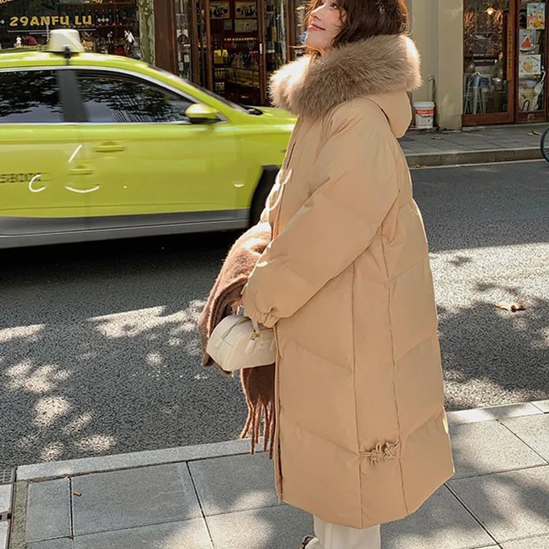 2024 новая мода высокое качество теплая зимняя куртка с капюшоном на белом утином