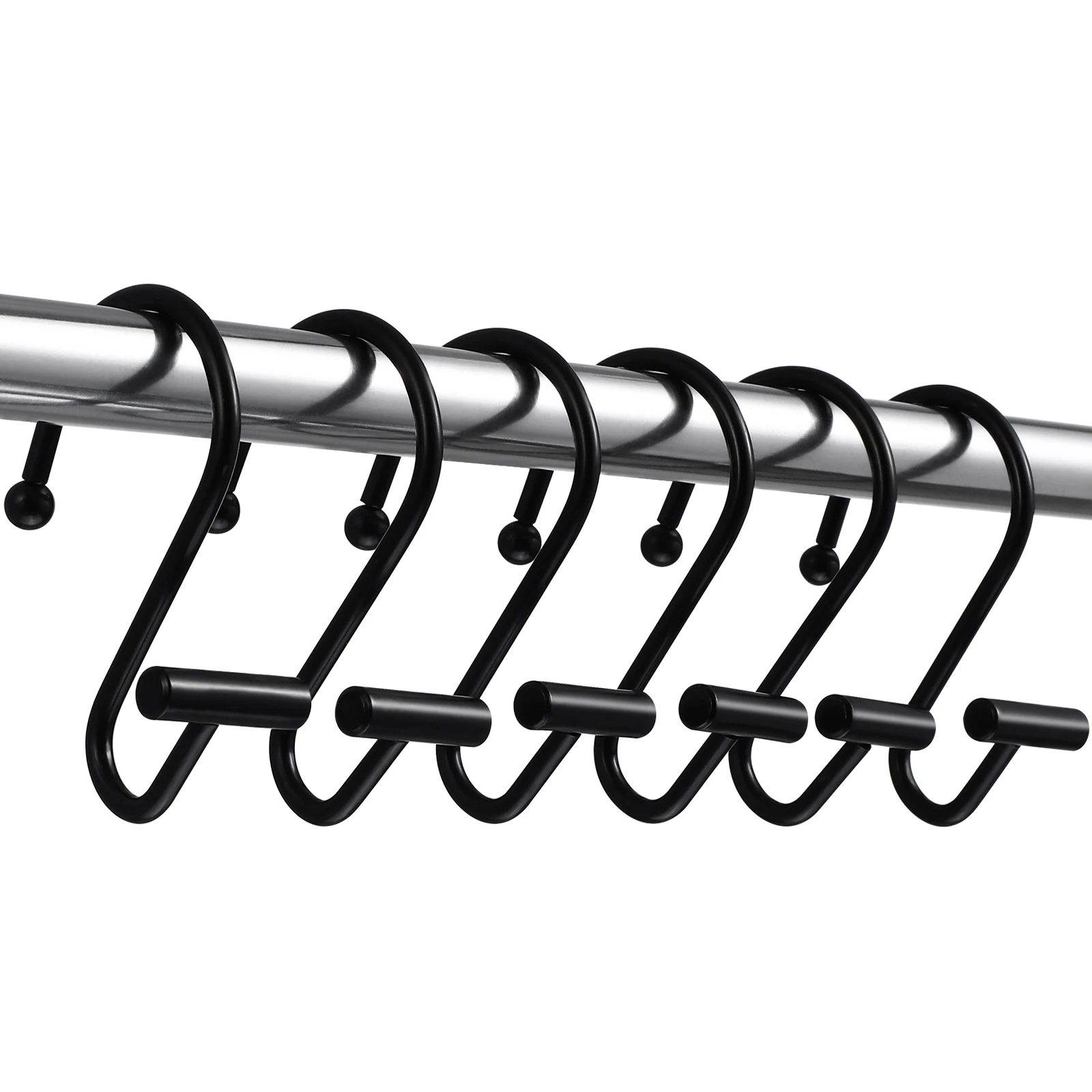 

12Pcs Shower Curtain Hooks S Electroplate Smooth Sliding Polished Satin Nickel Ball Rustproof For Decorating Shower Curtains