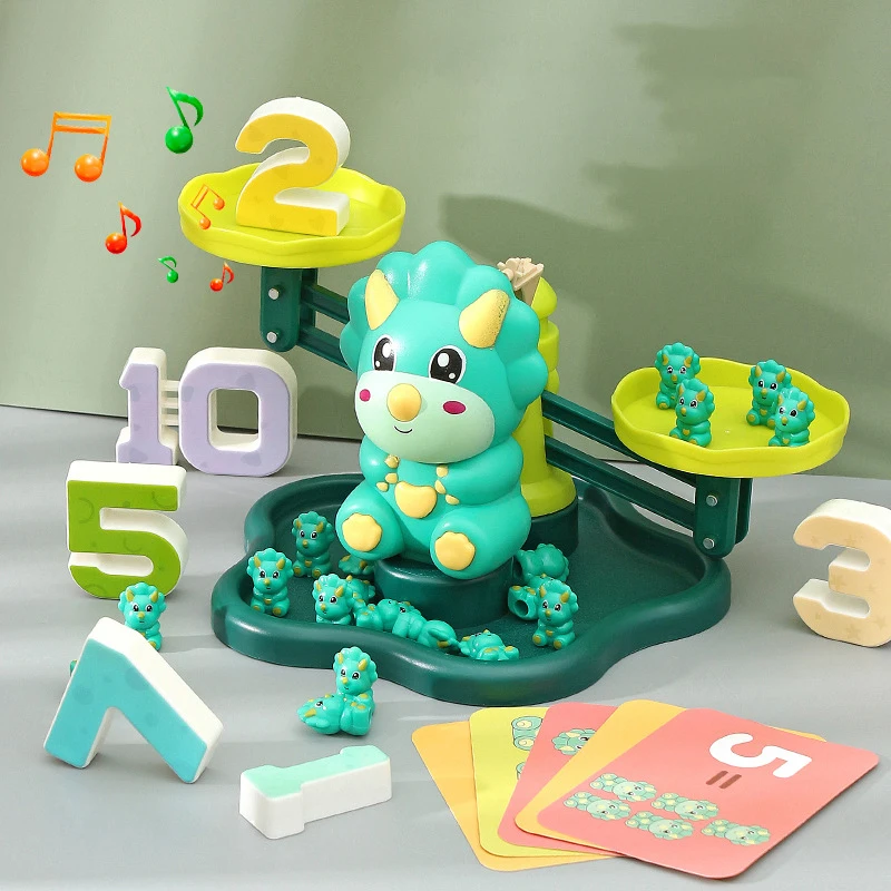 

Игрушка для обучения по методике доска-весы, с динозавром