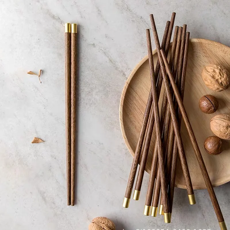 

Деревянные палочки для еды Венге + Латунь