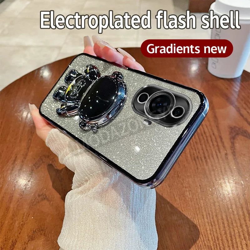 Чехол для Huawei Nova 11 мягкий силиконовый чехол из искусственной кожи с блестками