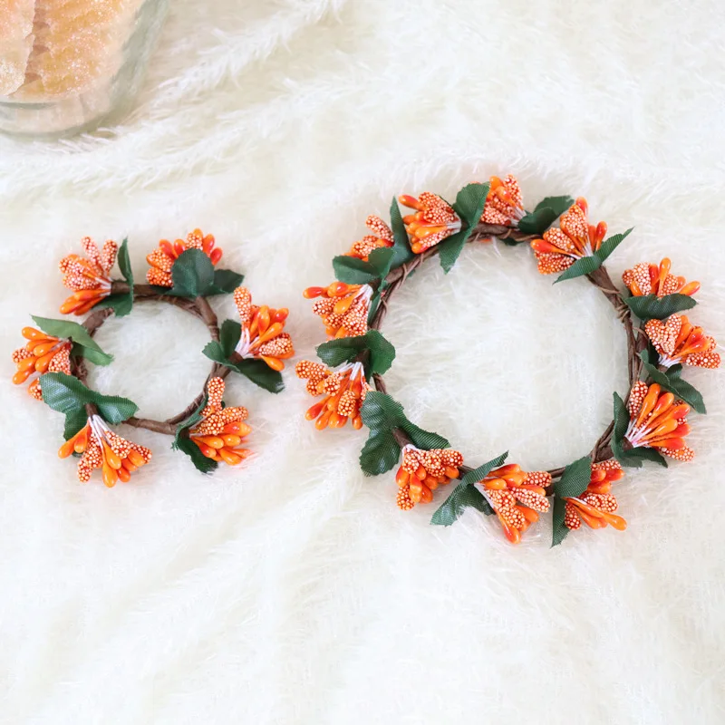 

halloween ornament orange simulation berry candle garland christmas thanksgiving decoration