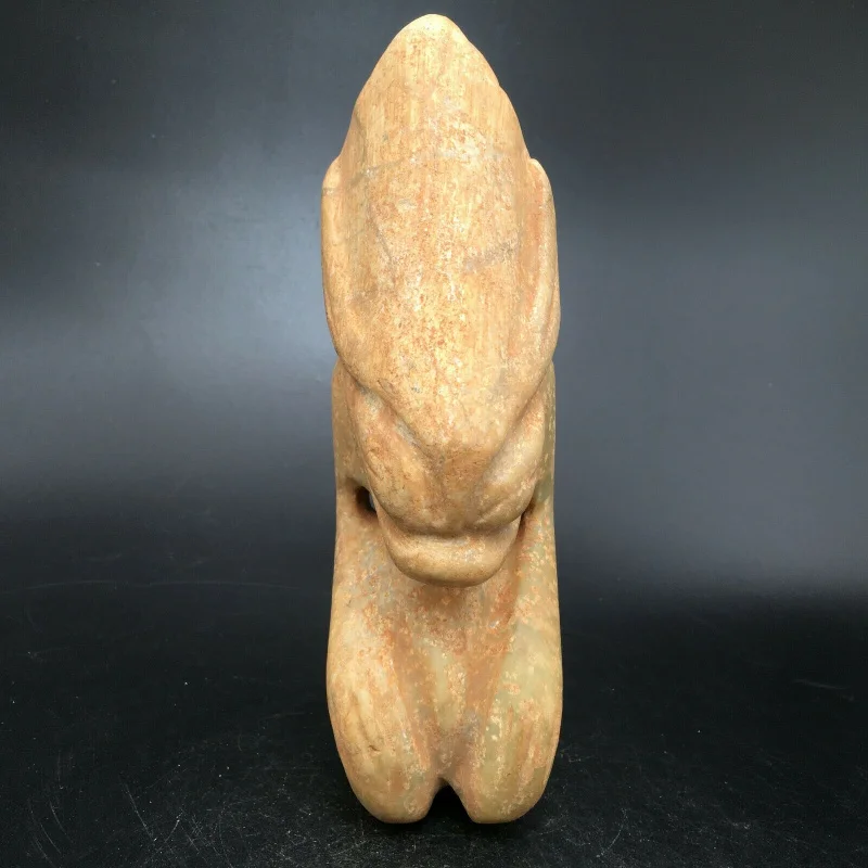 

China Natural Emerald Hand Carved Hongshan Culture Apollo Statue ， c735