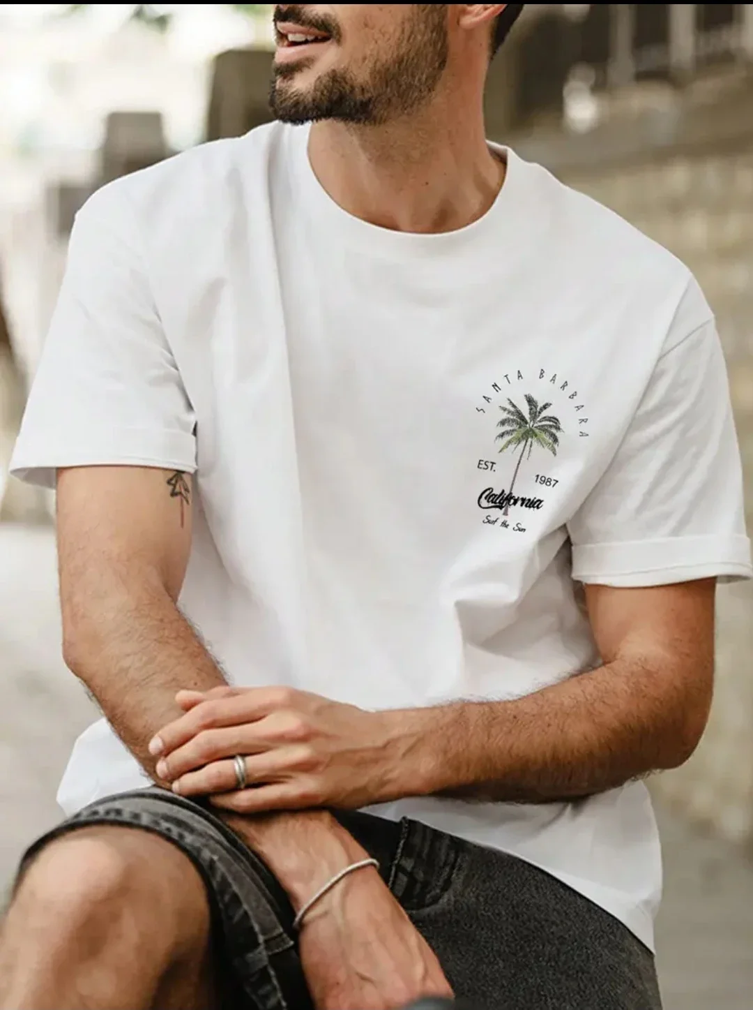 Мужская летняя футболка из чистого хлопка удобная для серфинга Новая красивая