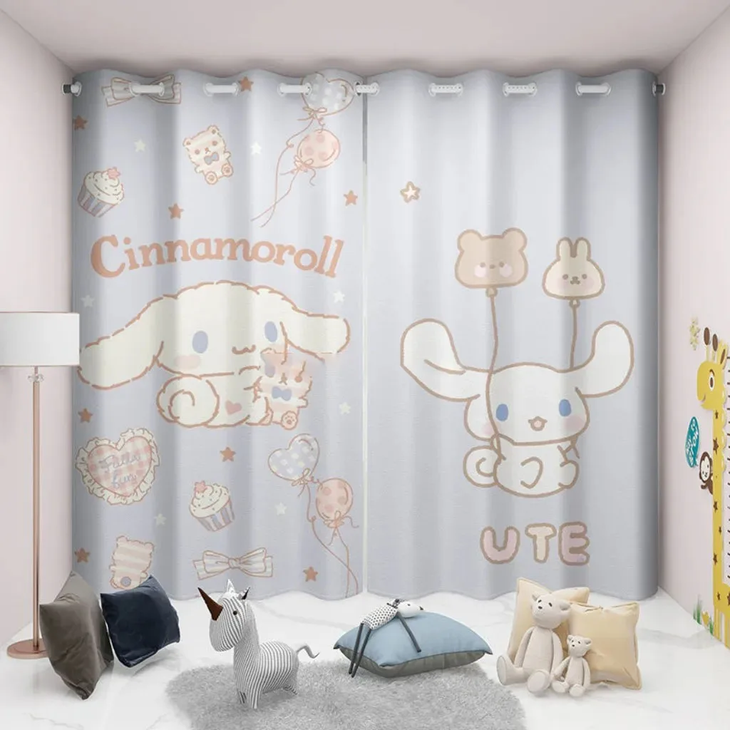 Затемняющие шторы для окон Kawaii Cinnamoroll с мультяшным рисунком домашний текстиль