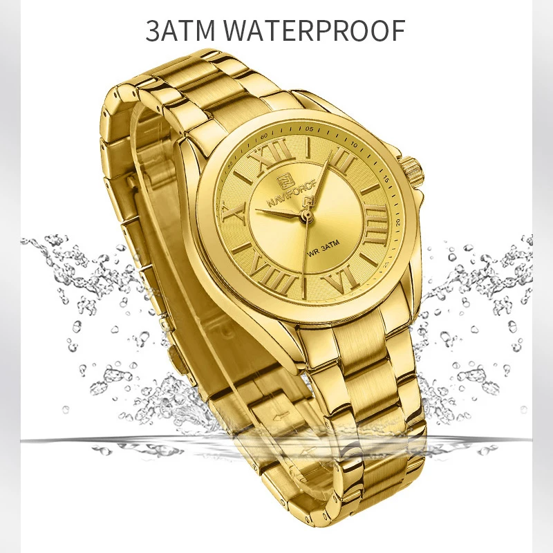 NAVIFORCE Women Quartz Bracelet Watches Simple Fashion Waterproof Wristwatch Stainless Steel Band Girl Clock Relogio Feminino