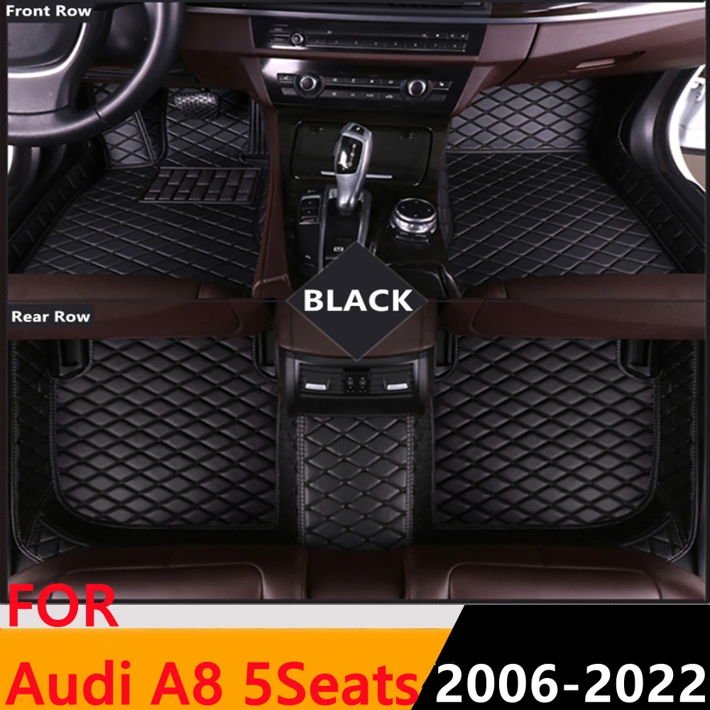 

Sinjayer Waterproof Leather Custom Fit Car Floor Mats Front & Rear FloorLiner Auto Parts Carpet Mat For AUDI A8 5Seats 2006-2022