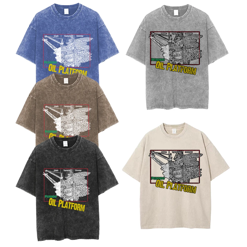 Coolmind U0119 Cool Oil Platform с принтом эксклюзивная мужская футболка графическим рисунком
