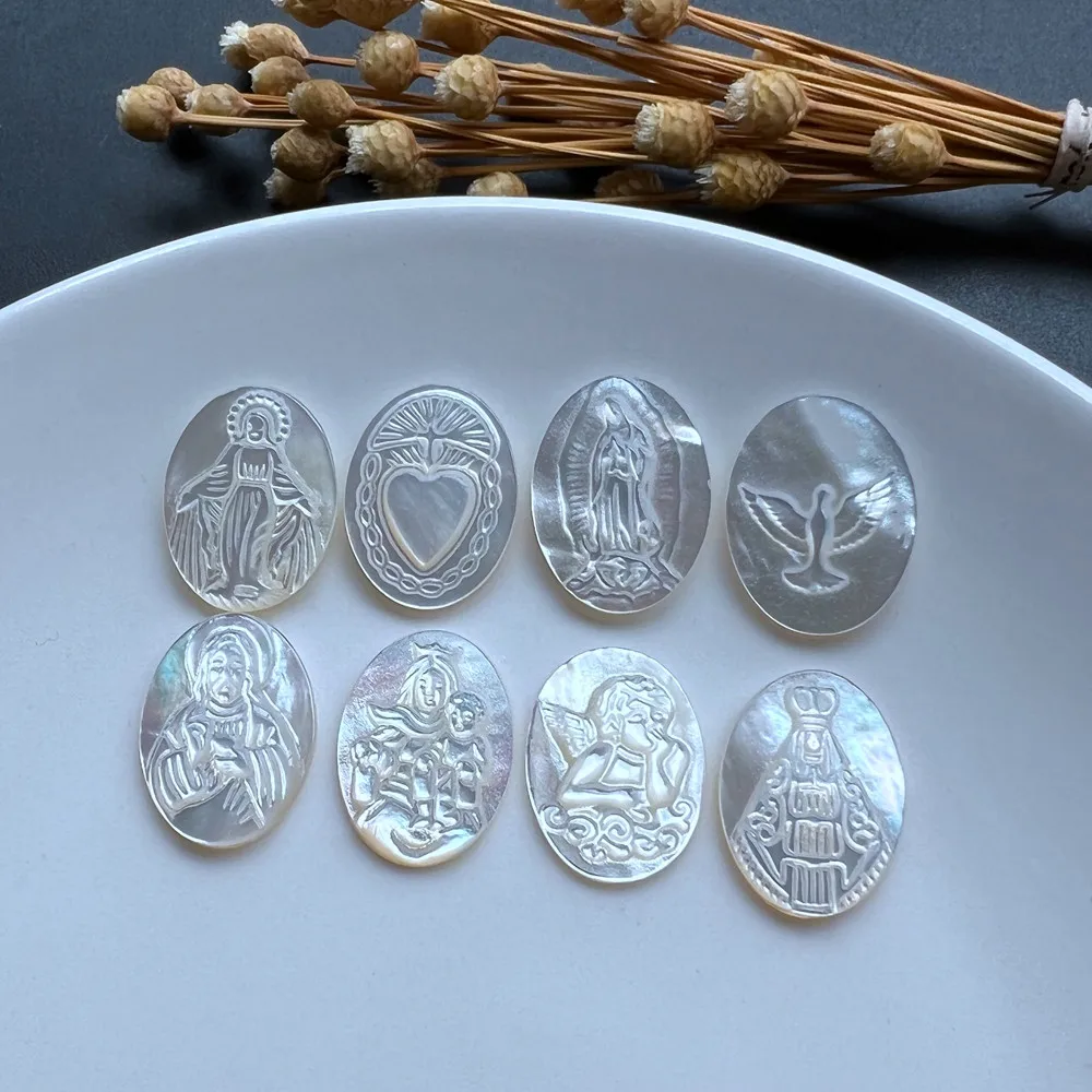 

10 шт./лот 15x20 мм натуральное Священное Сердце и Грация Перламутровые Бусины ракушки гуадалуп и богатый дух Перламутровые Бусины для самодел...