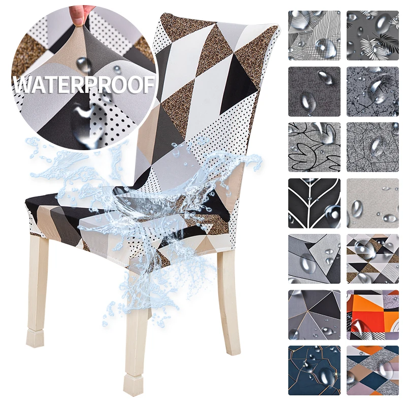 

Printed Slipcover Waterproof Anti-dirty Seat Chair Cover Kitchen Cover for Banquet Wedding Dinner Restaurant Housse De Chaise