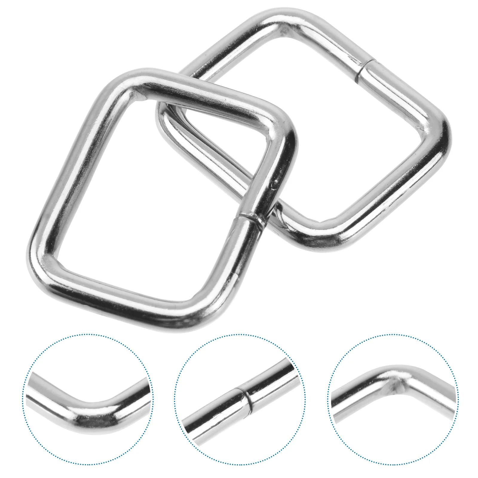 

20pcs Metal Dee Ring D Webbing Belt Ribbon Buckle Strap Adjuster (Silver)