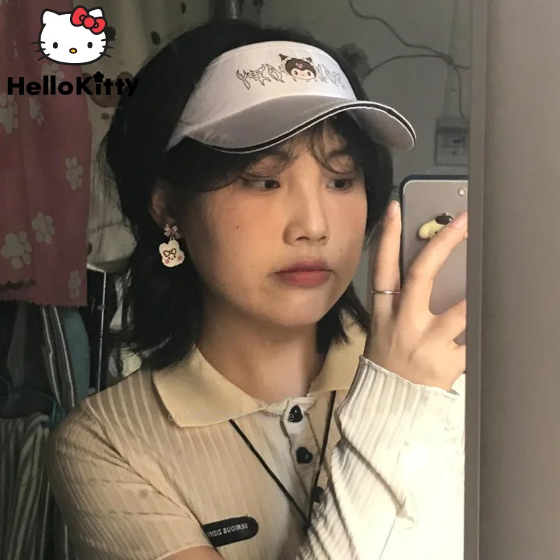 Sanrio Kuromi Fashion Tennis Hats Women Trend Cartoon Sports Headband Classical Cute Hat Y2k Girl Sports Outdoors For Female