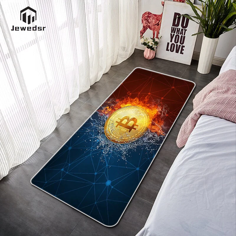 

Entrance Doormat Non-slip and Washable Kitchen Mat Bitcoin Kawaii Rug Funny Door Mats Anti Welcome Living Room Rugs Bedside Home