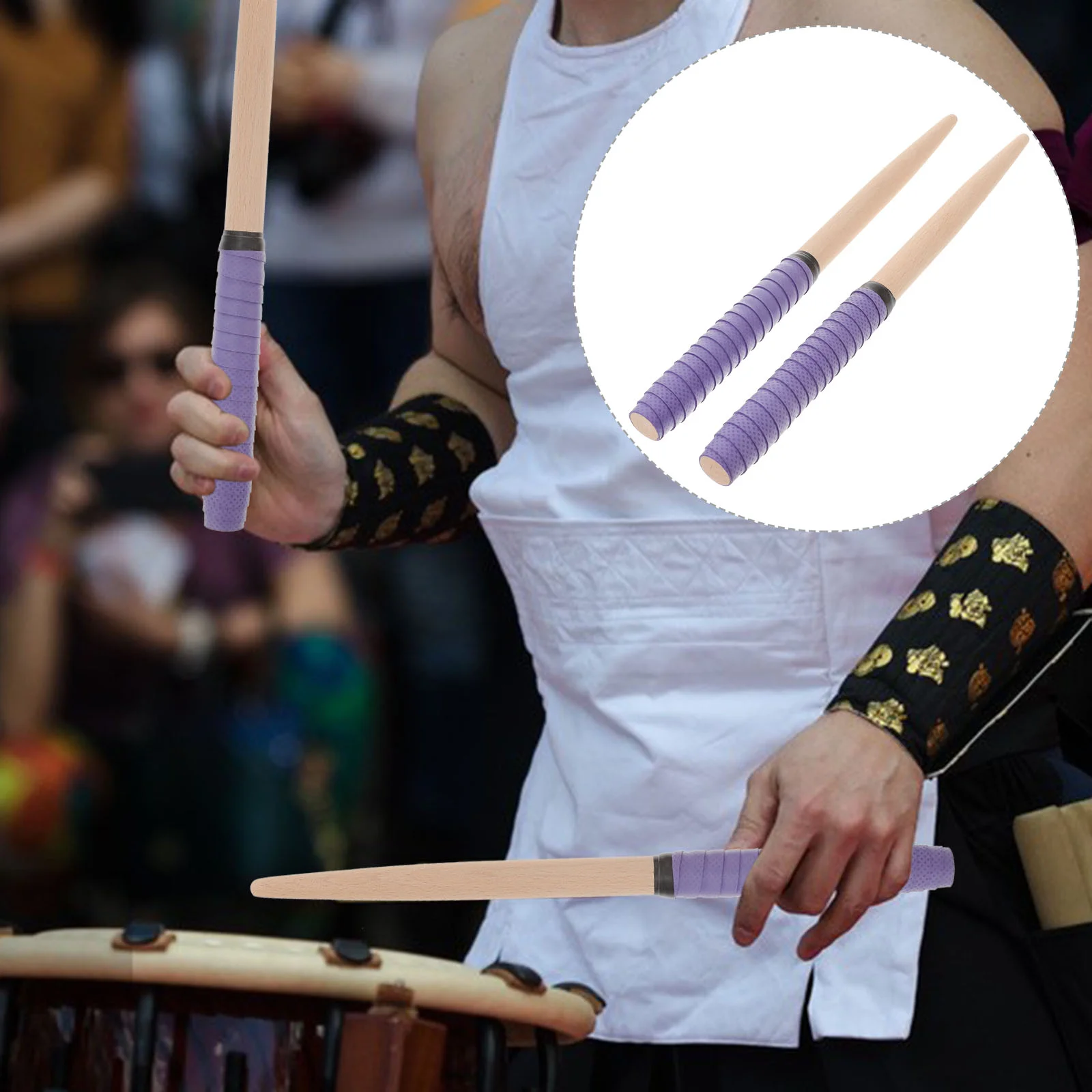

Drum Drumsticks Pair of 350*20MM Maibachi of Taiko Drum Drumsticks Drum Mallets Musical Instrument Parts Percussion Accessories