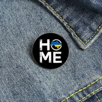 home ukraine flag printed pin custom funny brooches shirt lapel bag cute badge cartoon cute jewelry gift for lover girl friends