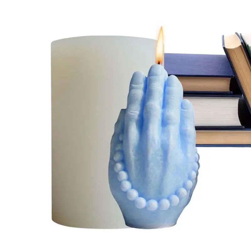 

Creative Prayer Gesture Candle Mold Aromatherapy Plaster Silicone Mold DIY Crafts Home Decorations 3D Buddha Hand Soap Mold