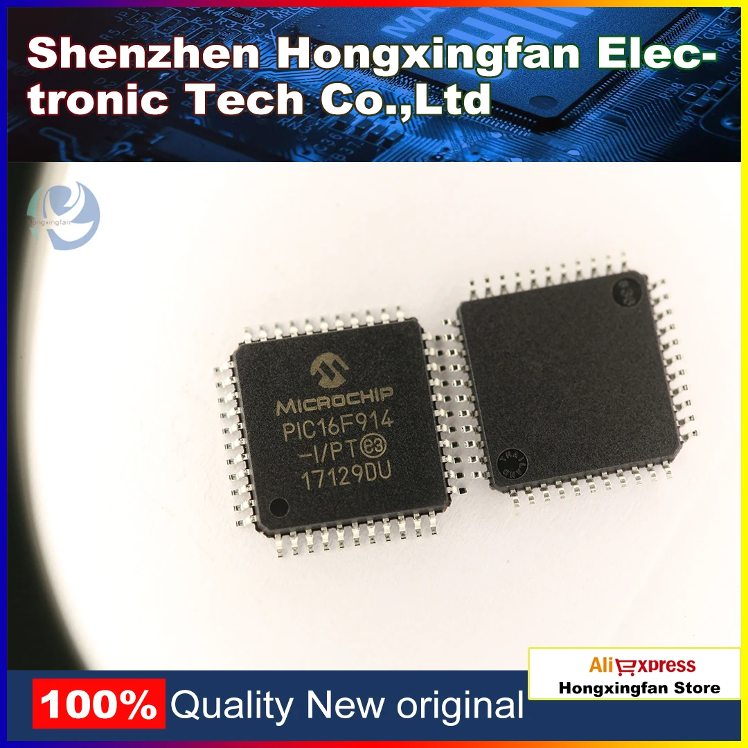 

10PCS PIC16F914-I/PT Hongxingfan In stock 8-bit Microcontroller MCU IC CHIP Integrated Circuit Electronic Component