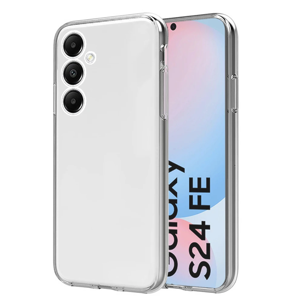 360 ° Двойной чехол для всего тела Samsung Galaxy S24 FE прозрачный мягкий силиконовый из