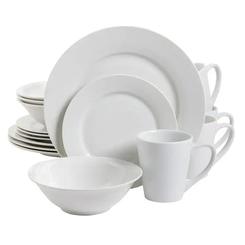

Noble Court 16 pc Dinnerware Set - White - Fine Ceramic Kitchen Accessories
