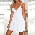 Женское летнее Мини-Платье с открытой спиной, белые вечерние пляжные Платья, сарафан для женщин, женское платье, женские Платья, 2021