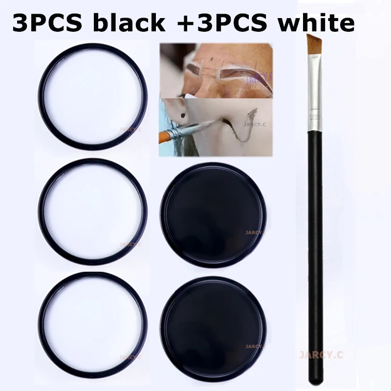 

1/6PCS Microblading Mapping Paste Professional White Marker Pen Brow Paste Permanent Makeup Eyebrow Shaping Brow Kit with Brush