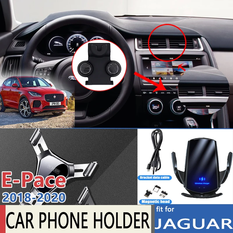 Car Mobile Phone Holder for Jaguar E-PACE E PACE EPACE 2018 2019 2020 Telephone Stand Bracket Air Vent Accessories for Iphone