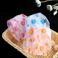 casual shower cap for women enlarged pe bathroom bath hat waterproof shower printing adult small flower disposable shower cap