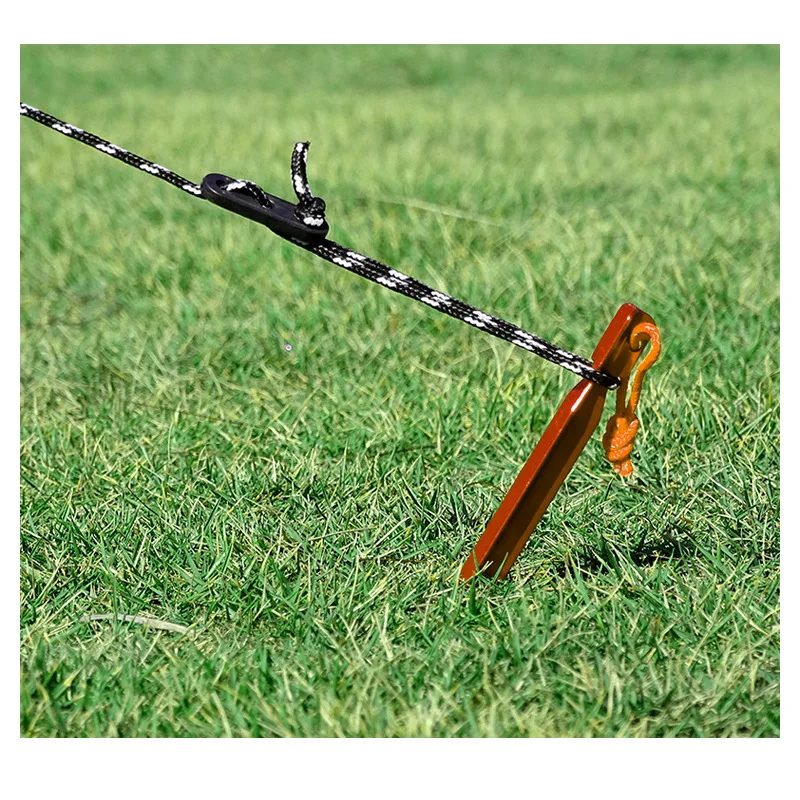 18cm 6pcs/set Aluminument Tent Pegs Nail with Rope Stake Camping Hiking Equipment Outdoor Traveling Accessories |