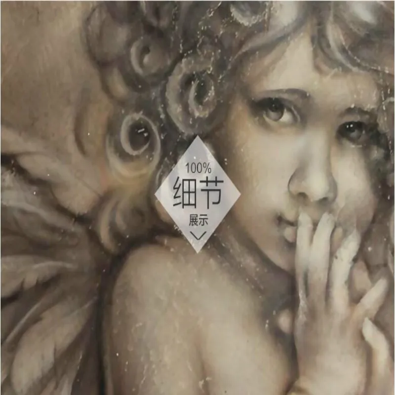 Европейские 3D серые выпуклые обои с фотографией Херуба для гостиной спальни, рельефный небольшой ангел девочка фреска обои для домашнего декора.