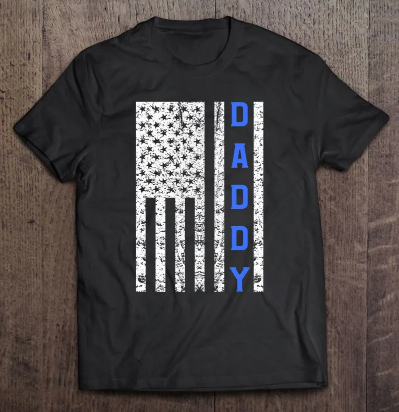 

Футболка мужская хлопковая, винтажная рубашка с американским флагом, принтом полиции, папы, в подарок на день отца, большие размеры