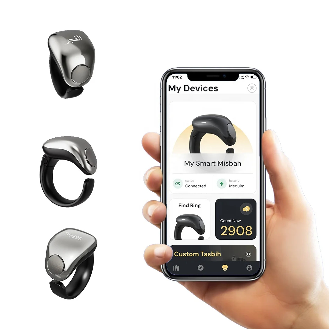Смарт-часы Tasbih Zikr с изображением мусульманского кольца цифровой будильник азана