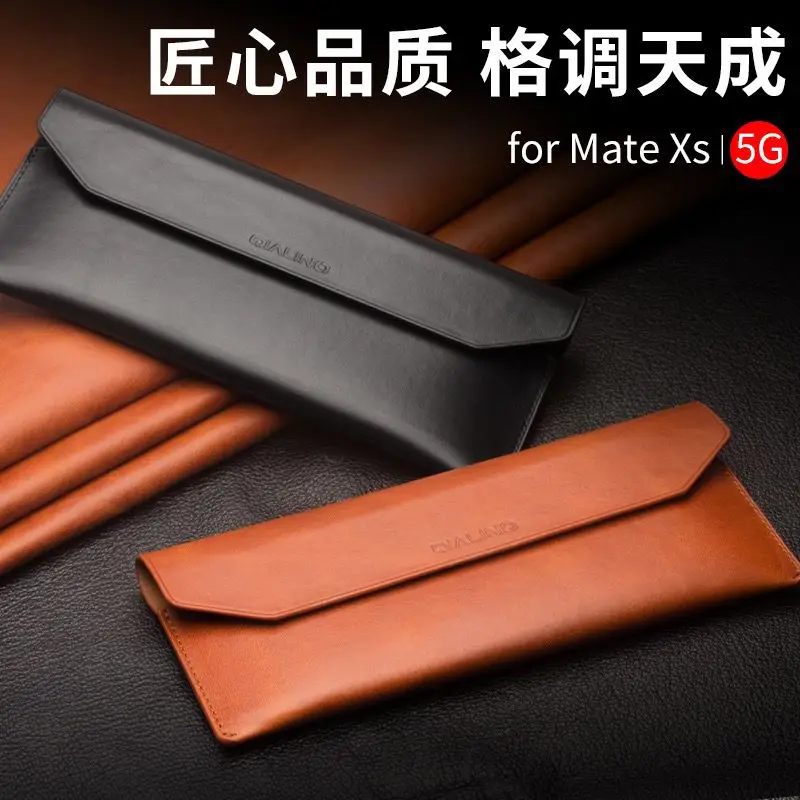 

Чехол для телефона Huawei Mate XS2, защитный чехол-конверт из натуральной кожи, сумка-клатч из вощеной кожи Чехол