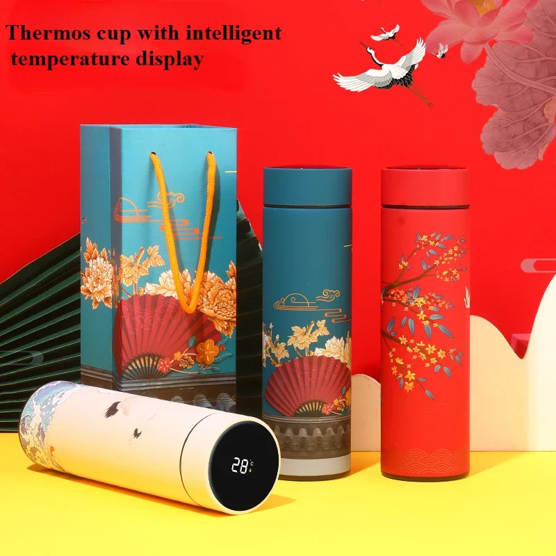 Китайский стиль термобутылка чашка умный дисплей температуры питьевая термос