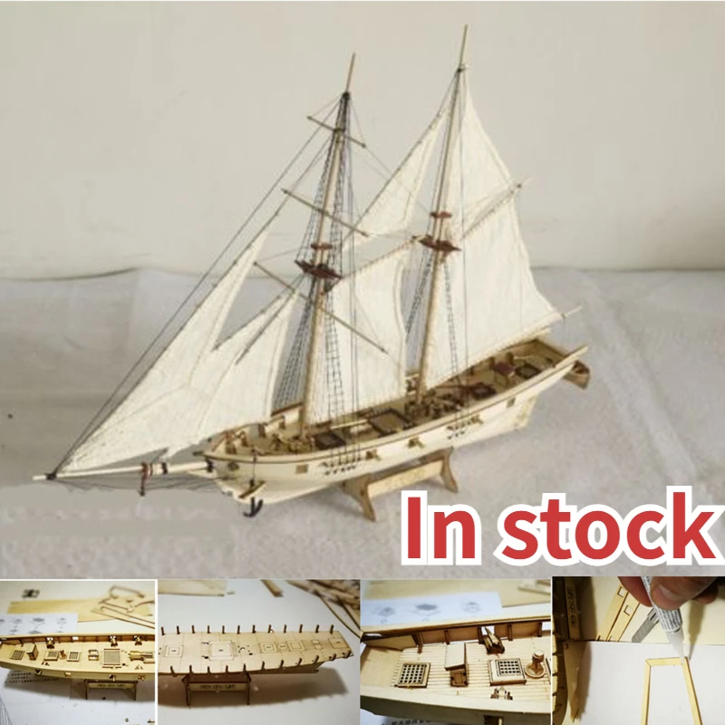 

DIY Wooden Assembled Sailboat Model Western Classical Sailboat Toy Halco Sailing Era Model Kit