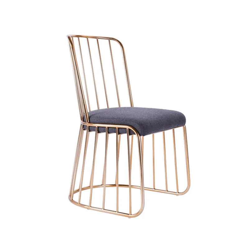 

Pack 2 Gold Iron Art Bar Chair Nordic Hollowed Out Chair Creative Personality Dining Chair Simple Outdoor Industrial Chair