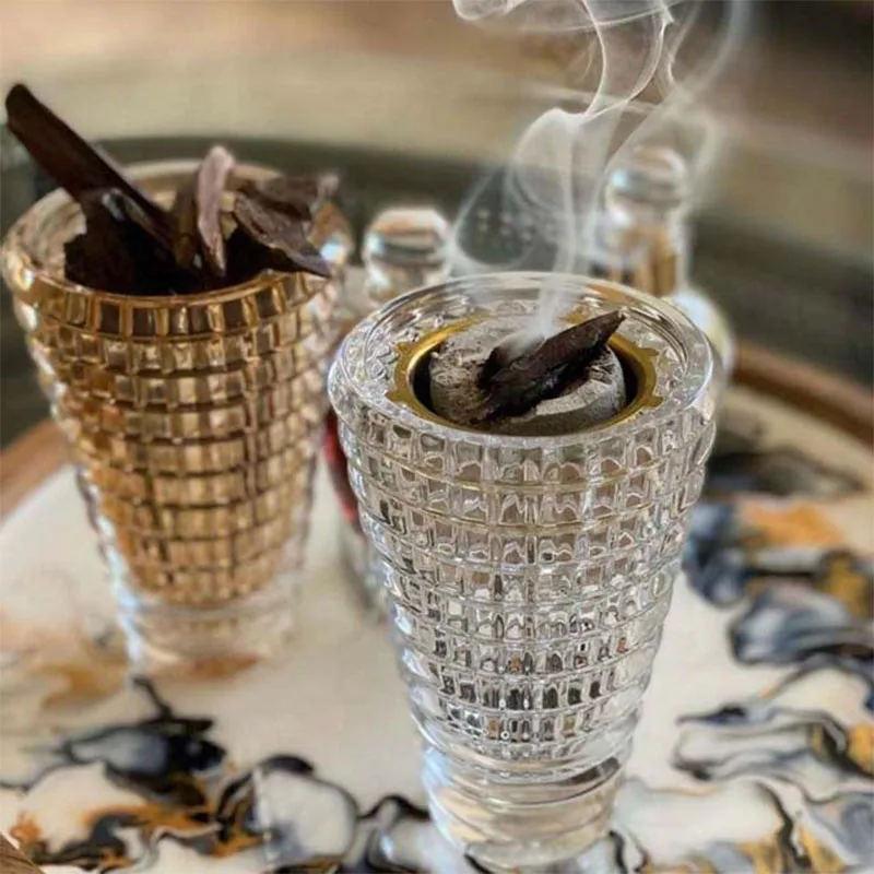 

Arab Crystal Incense Burner Multifunctional Transparent Glass Vase Home Wedding Decoration Tabletop Top Burner Sticks Holder