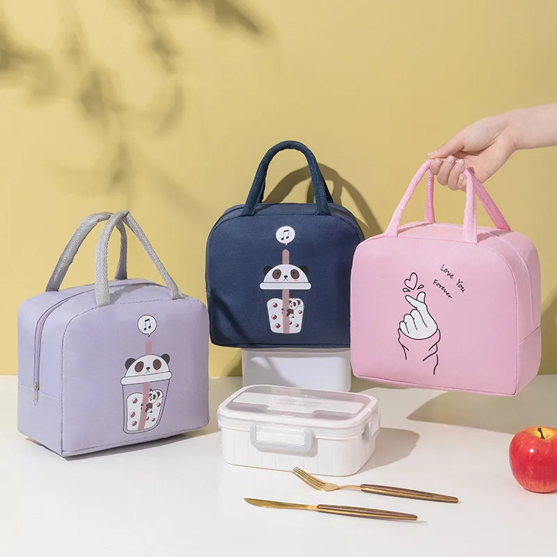 

Cartoon Lunch Bag Thermal Insulated Cooler Handbag Bento Lunch Box Tote For School Student Kids Portable Camping Food Bags New