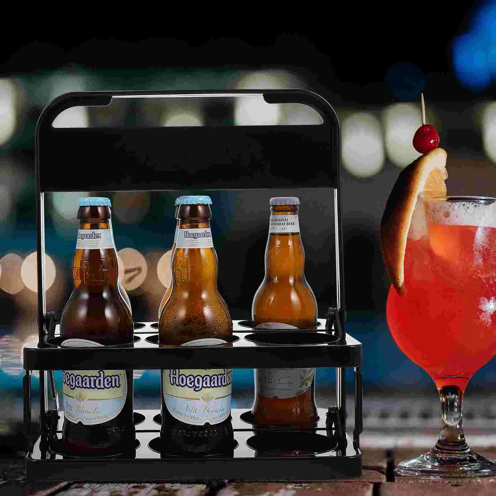 Полка для бутылок Корзина покупок Черная вода Белый держатель-органайзер