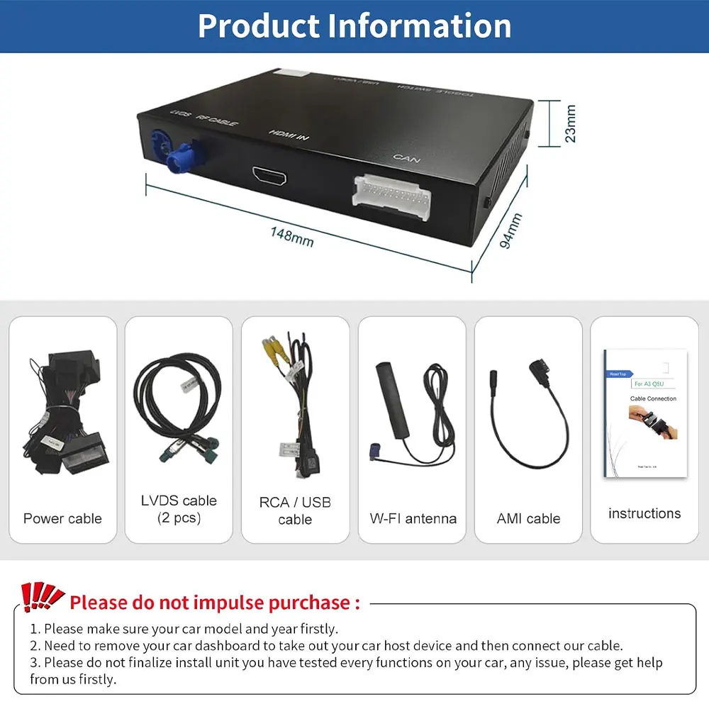 Беспроводной автомобильный обновленный комплект Android декодер для Audi A4 A5 S4 S5 RS4 RS5 Q5