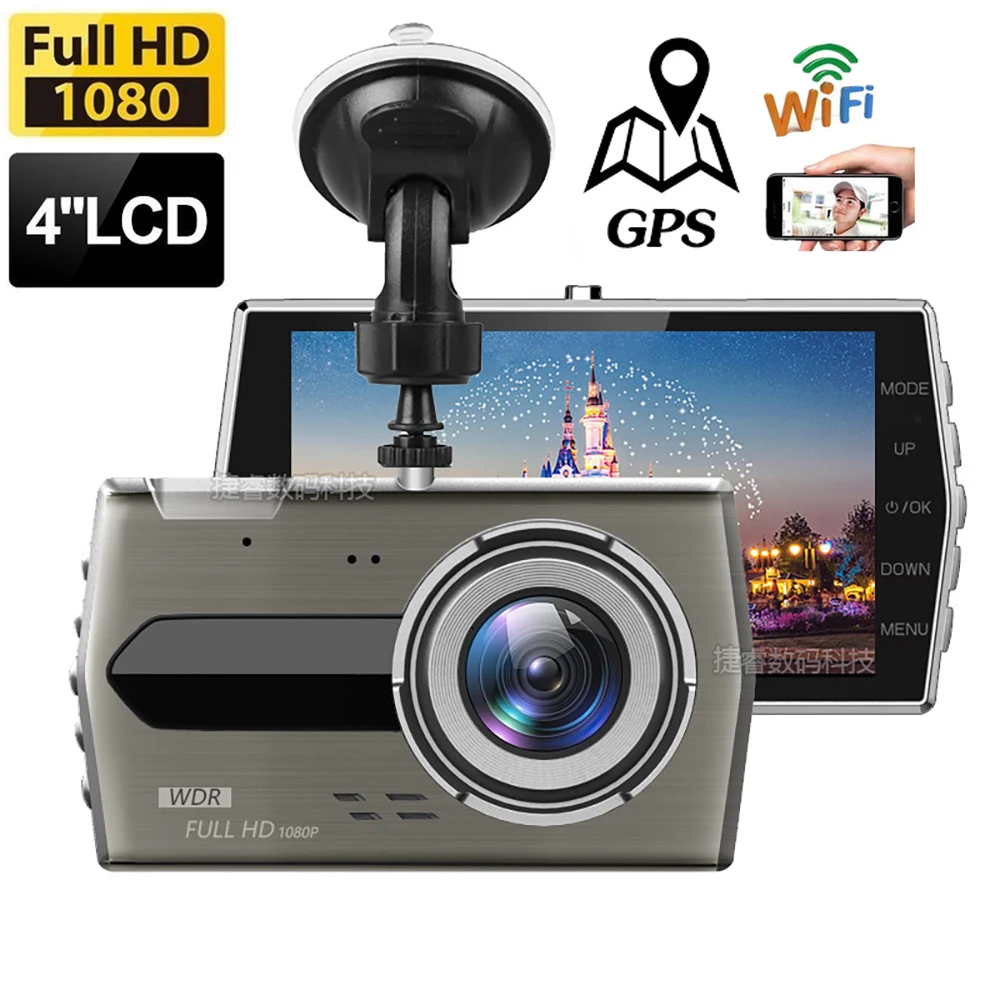 Car DVR WiFi 4.0" Full HD 1080P Dash Cam Rear View Vehicle Cameras Video Recorder Dashcam Black Box GPS Logger Car Accessories