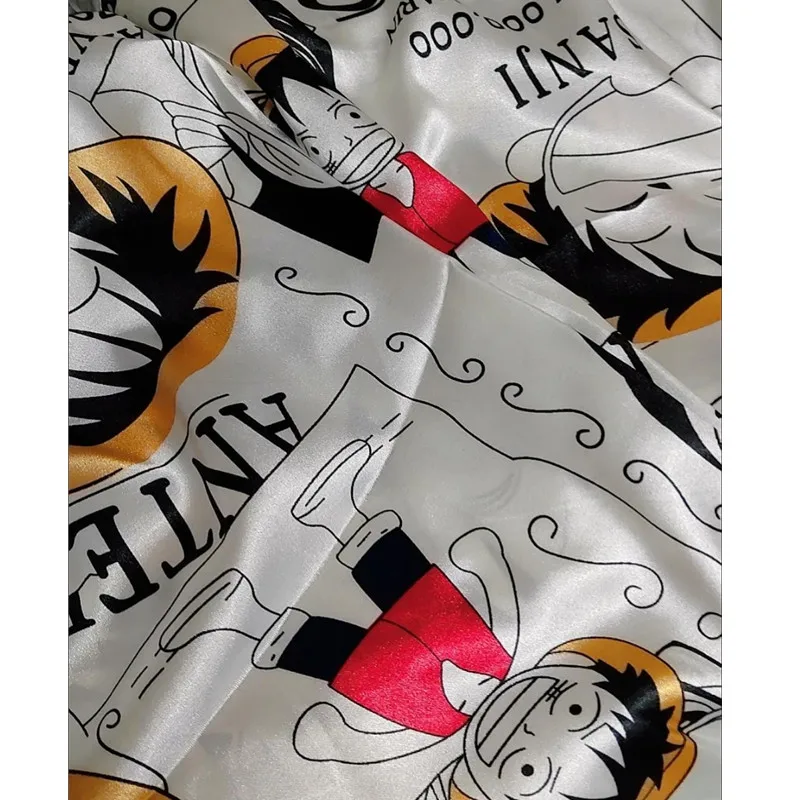 Ice Silk Mens Pajamas Set Summer Short Sleeve Home Clothes 4XL 5XL Hombre Pijama Japan Anime Pyjama For Young Male Nightgown