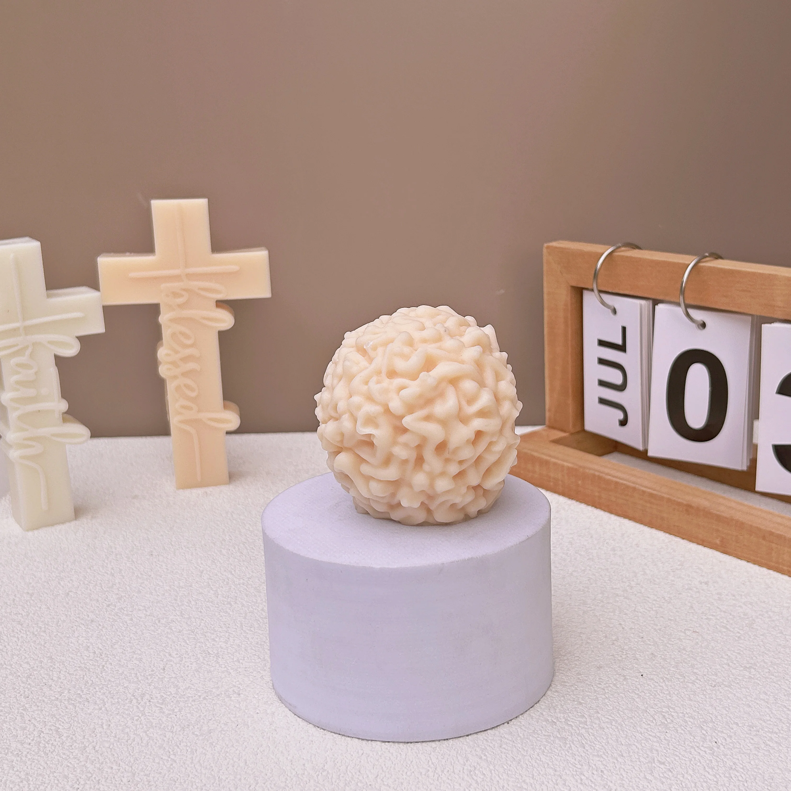 Силиконовая форма в виде головы черепа и свечи большого размера штукатурка для