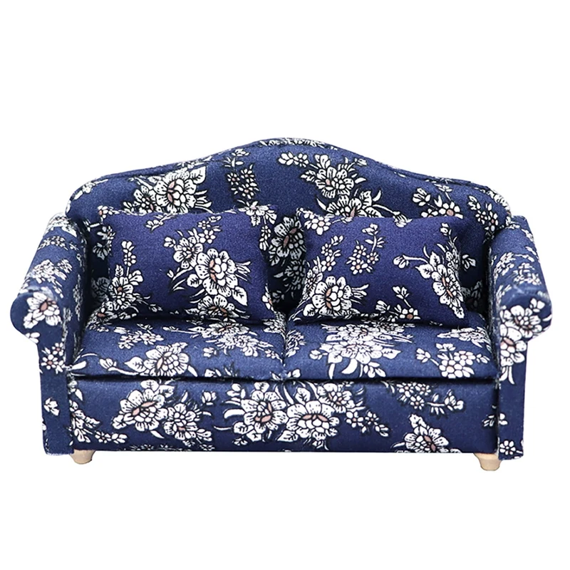 

Dollhouse Sofa Toy Armchair 1:12 Wooden Dollhouse Miniature Furniture Decor Couch With Pillow