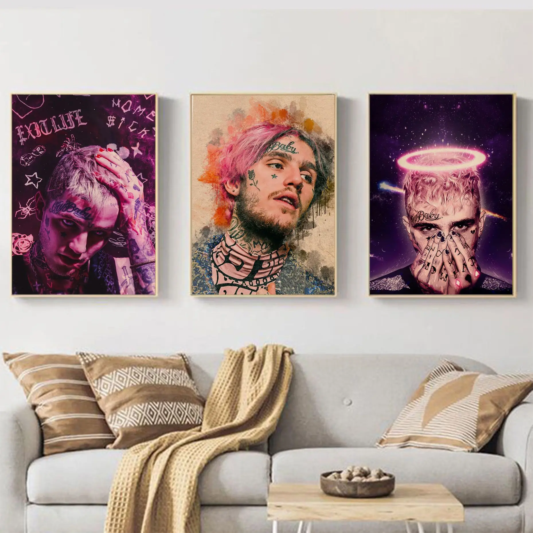 

Singer Star Rapper Lil Peep DIY Sticky Poster Decoracion Painting Wall Art White Kraft Paper Room Wall Decor