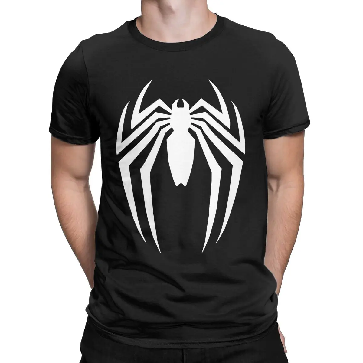 Men T-Shirts Spiderman Logo Marvel Casual 100% Cotton Tees Short Sleeve   T Shirts Round Neck Clothes Birthday Present