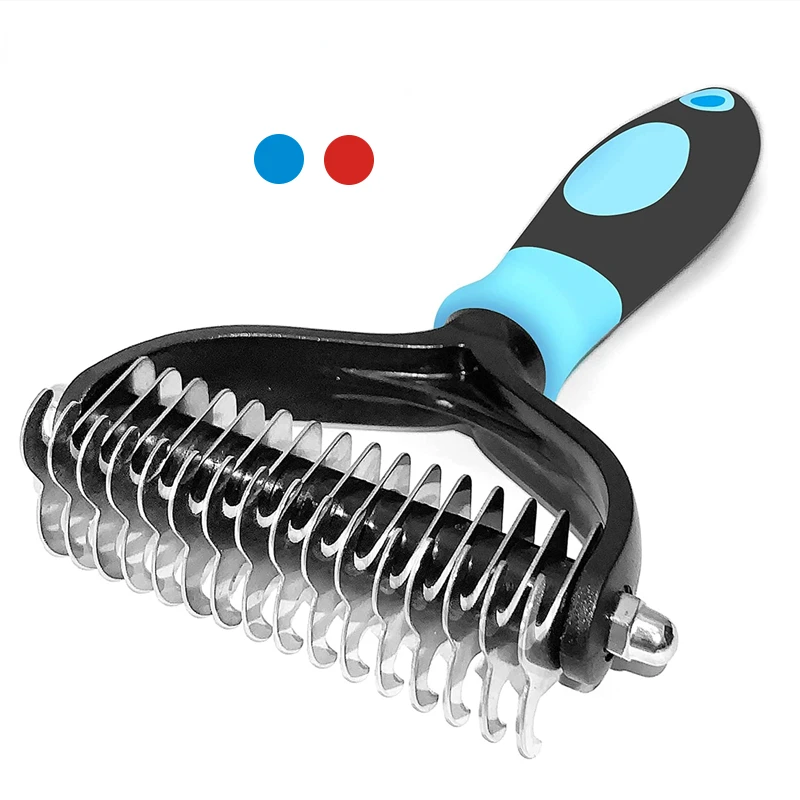 

Dematting 2 Undercoat Rake Brush Deshedding Sided Grooming Flying Pet Dog Puppy Comb Brush Tools Professional Hair Cat Shedding