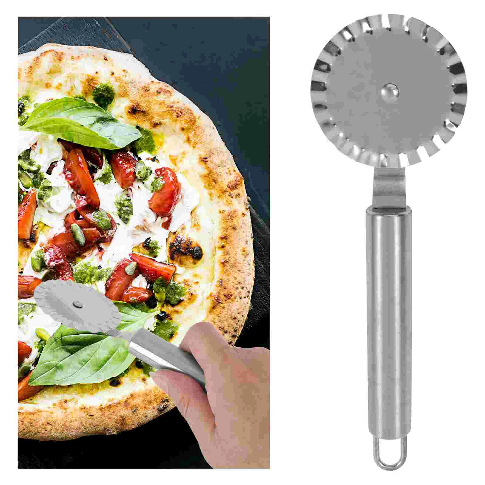 

Pizza Wheel Pastry Stainless Steel Ravioli Slicer Pasta Tool Wheels Slice Roller Round Rolling Dough Cutting Set Pin Handle